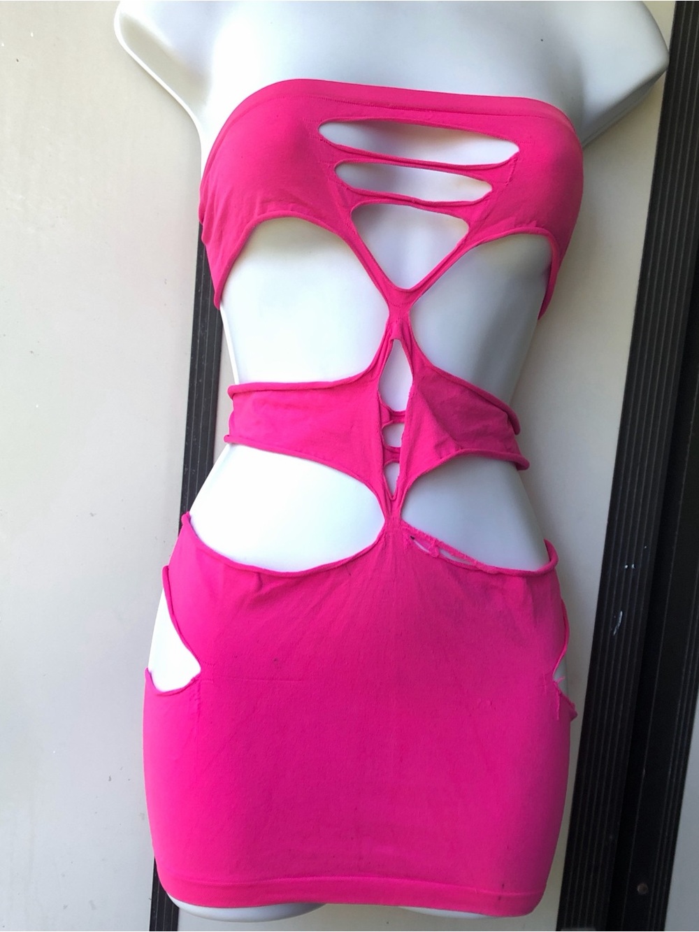 Hot Pink Cutout Bodycon Dress